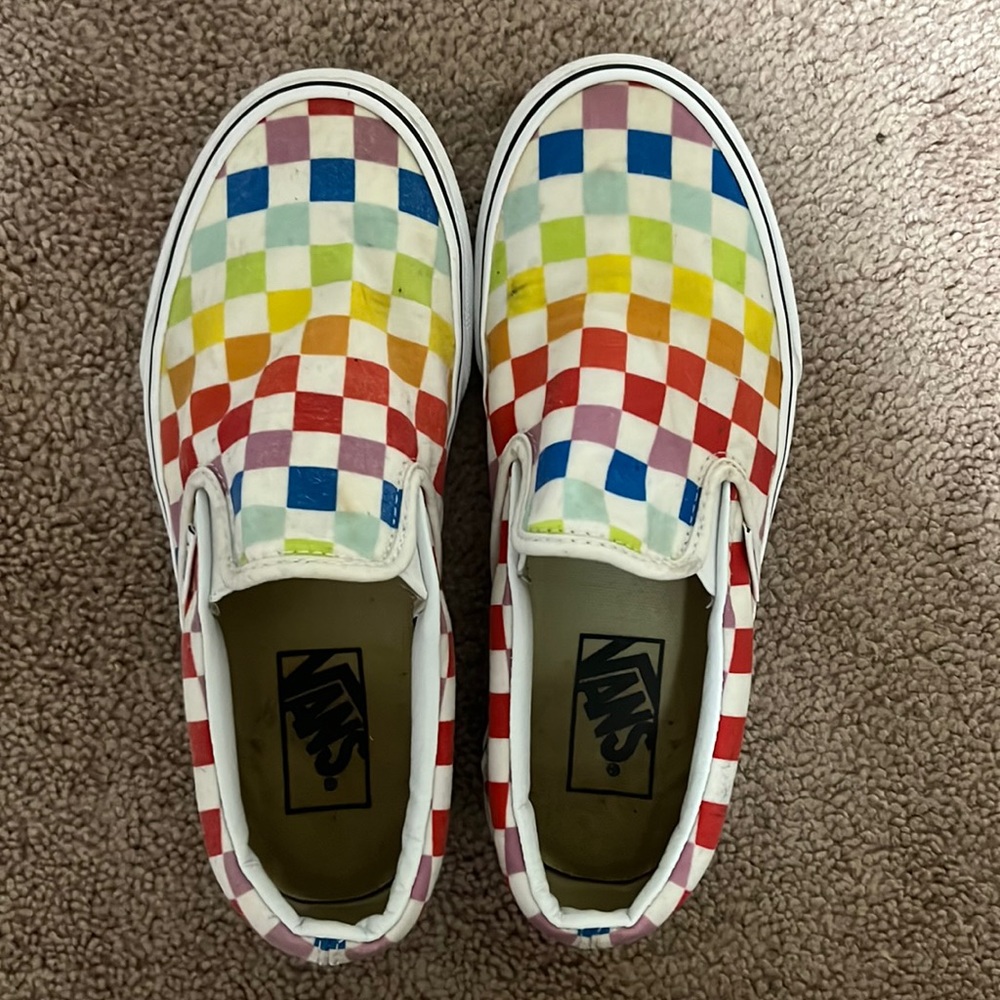 Rainbow Checkered Vans